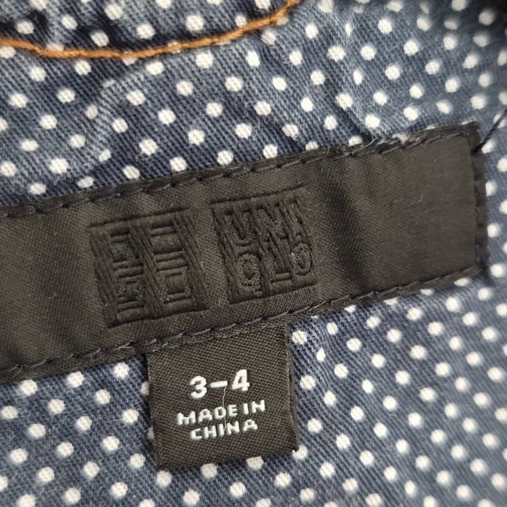 Uniqlo Girls 3/4 Blue Denim 100%‎ Cotton Overall Pinafore Dress - Picture 3 of 5
